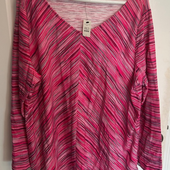 Talbots V-Neck Pink Top, 2x - Picture 1 of 4